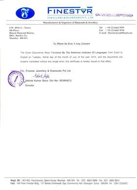 Finestar-Certificate